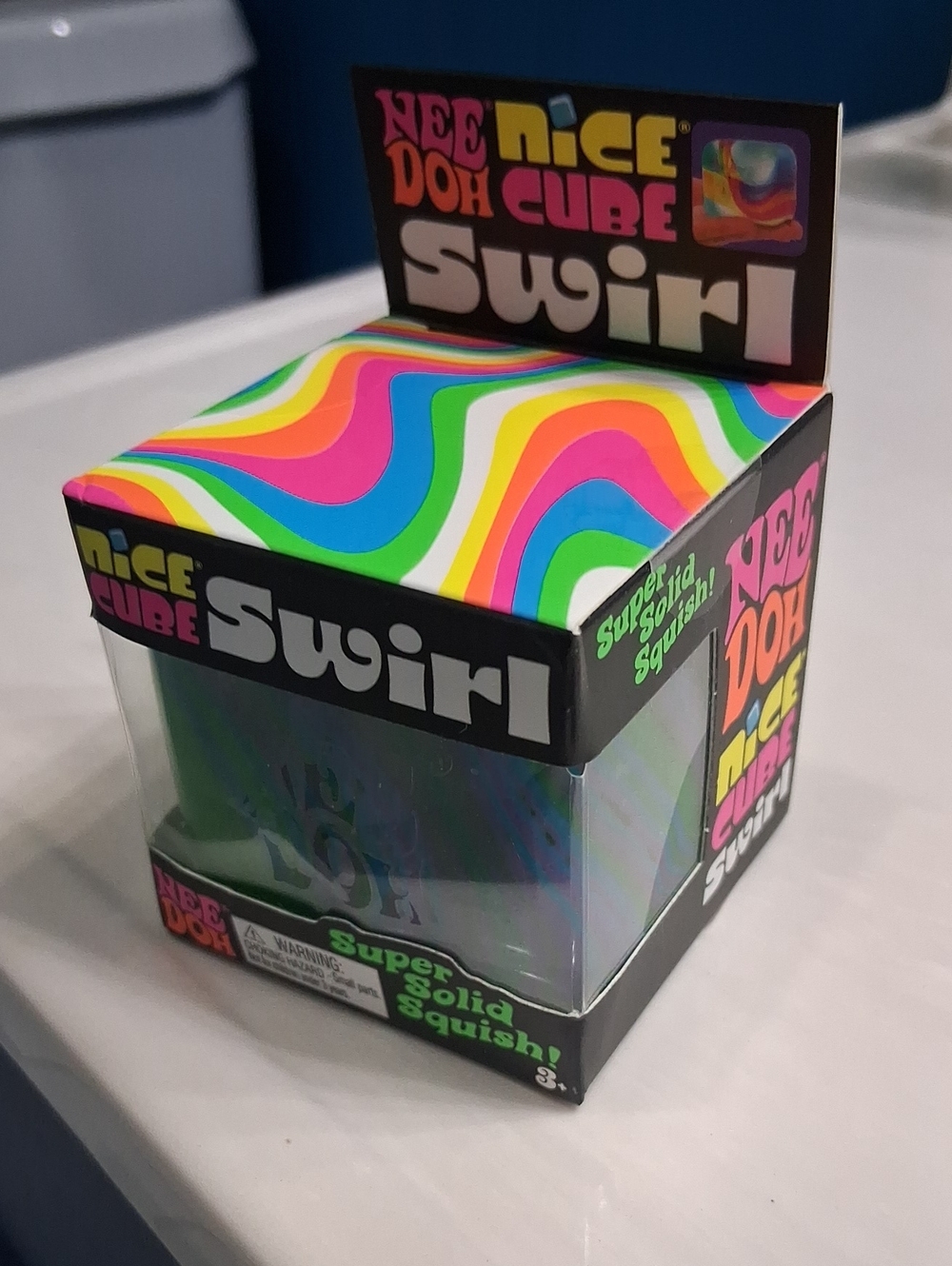 NEEDOH, Nice Cube Swirl! Green/ Purple/ Blue Colors!  - Multicolor Squish Toy